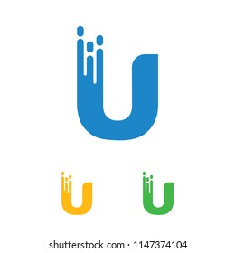 Initial U technology logo vetor