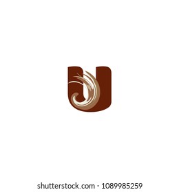 Initial U Wave Abstact Swirl Logo Design.