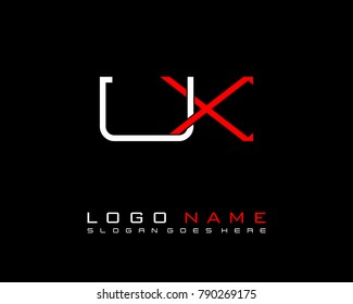 Initial U & X minimalist logo template vector