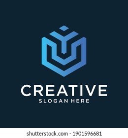 Initial of U Y logo design inspiration