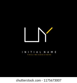 Initial U Y minimalist modern logo identity vector