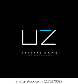 Initial U Z minimalist modern logo identity vector