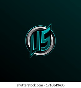 Diseño inicial del logotipo UA, Diseño inicial del logotipo VA con estilo Circle, Logo para juegos, deportes, comunidad o negocio.
