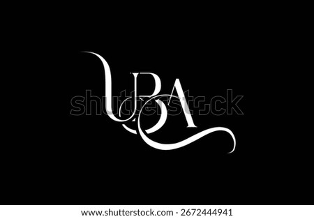 Initial UBA letter logo design. Elegant Monogram Logo Design with Decorative Elements and Typography
