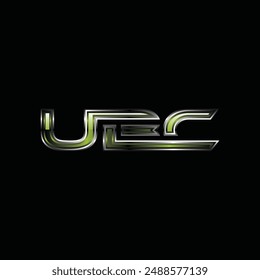 Initial UBC Metallic Geometric Modern Business Technology Design Logo