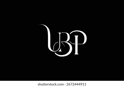 Initial UBP letter logo design. Elegant Monogram Logo Design with Decorative Elements and Typography