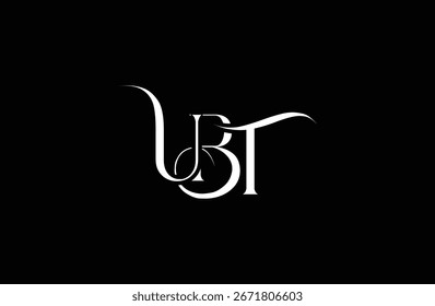 Initial UBT letter logo design. Elegant Monogram Logo Design with Decorative Elements and Typography