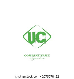Initial UC logo brush template vector