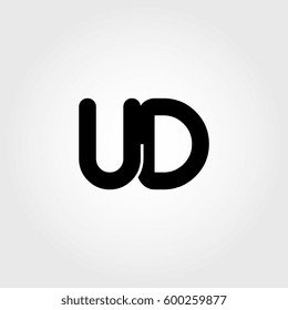 initial ud black business logo