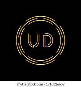 Initial UD Logo Creative Typography Vector Template. Digital Abstract Letter UD Logo Design