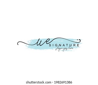 Initial UE beauty monogram and elegant logo design, handwriting logo of initial signature, wedding, fashion, floral and botanical with creative template.