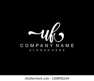 Initial UF handwriting logo vector