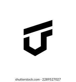 initial UF Letter Logo Design polygon Monogram Icon Vector Template