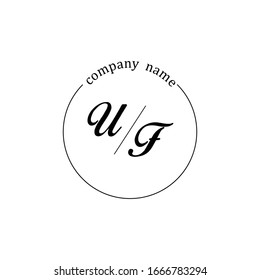 Initial UF logo branding luxury design template 