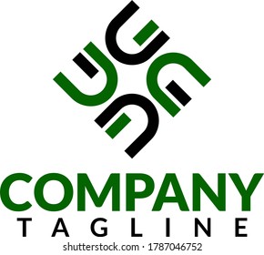Diseño inicial de logotipo UG, diseño de logotipo simétrico