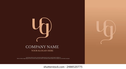 Initial UG Logo Design Vector 