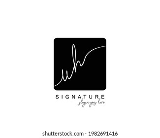 Monograma inicial de belleza UH y diseño elegante de logotipo, logotipo de escritura a mano de firma inicial, boda, moda, floral y botánica con plantilla creativa.