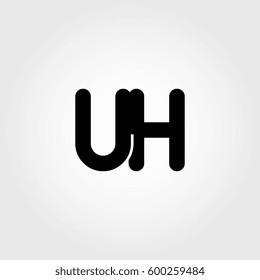 initial uh black business logo