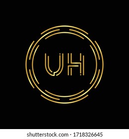 Initial UH Logo Creative Typography Vector Template. Digital Abstract Letter UH Logo Design