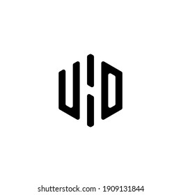 initial UHO Letter Logo Design Polygon Round Monogram Icon Vector Template.LOGO UHD