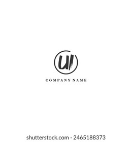 Identidad de tendencia del logotipo de la empresa de pincel inicial UI