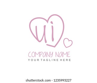 Initial UI with love logo template vector