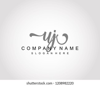 Initial UJ handwriting logo vector