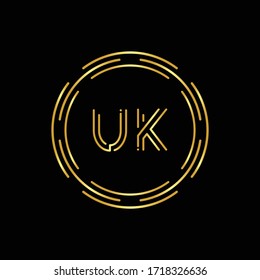 Initial UK Logo Creative Typography Vector Template. Digital Abstract Letter UK Logo Design