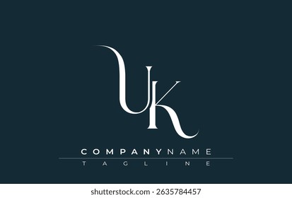 Initial UK Logo Design Vector. Elegant Monogram Logo Design with Decorative Elements and Typography