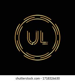 Initial UL Logo Creative Typography Vector Template. Digital Abstract Letter UL Logo Design