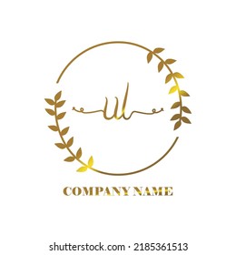 initial UL logo vector handwriting signature Elegant branding art
