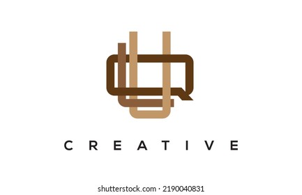 Erstmaliges ULQ, QLU-Buchstaben Monogramm, drei Buchstaben kreatives modernes typografisches Logo, auffälliges ULQ, stylisches QLU-Logo, Vektorgrafik