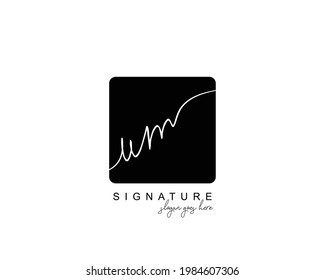 Initial UM beauty monogram and elegant logo design, handwriting logo of initial signature, wedding, fashion, floral and botanical with creative template.