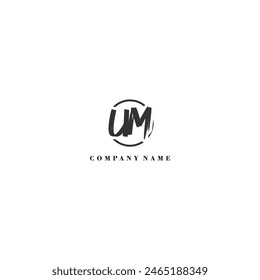 Initial UM brush logo company trend identity