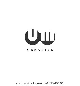 Initial UM company creative label trendy idea brand