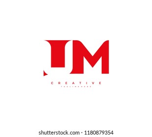 Initial UM Letter Corporate Shape Linked Logo