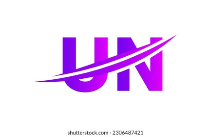 Initial UM letter Logo With Swoosh Design Graphic Vector Template for Business and Company Identity.