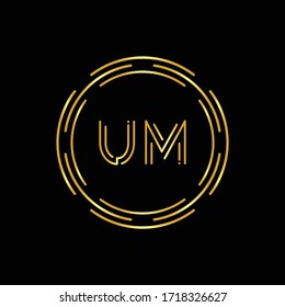 Initial UM Logo Creative Typography Vector Template. Digital Abstract Letter UM Logo Design