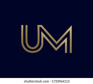 Initial UM Logo Creative Typography Vector Template. Digital Abstract Letter UM Logo Design.