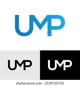 Modelo inicial de design de logotipo de vetor de tipografia de letra UMP