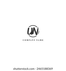 Initial UN brush logo company trend identity