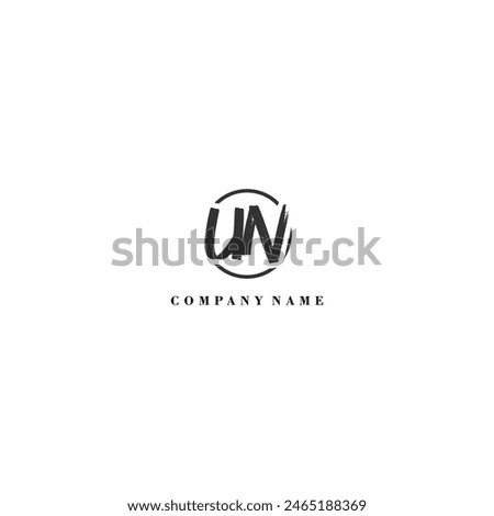 Initial UN brush logo company trend identity