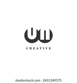 Initial UN company creative label trendy idea brand