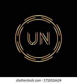 Initial UN Logo Creative Typography Vector Template. Digital Abstract Letter UN Logo Design