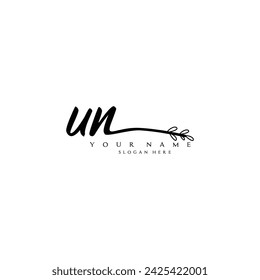 Initial UN logo handwriting floral typography ornament