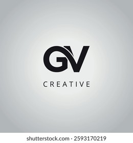 Initial Unique Letter GV VG Business Logo Design Vector Template.