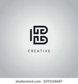Initial Unique Letter HB BH Business Logo Design Vector Template.