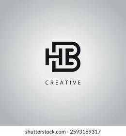 Initial Unique Letter HB BH Business Logo Design Vector Template.