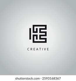 Initial Unique Letter HE EH Business Logo Design Vector Template.