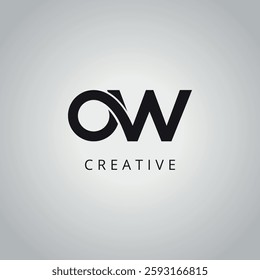 Initial Unique Letter OW WO Business Logo Design Vector Template.